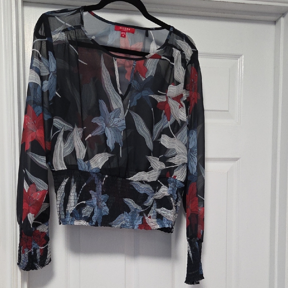 Floral Sheer Long Sleeve Top